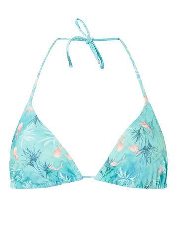 Dorothy Perkins *dp Beach Green Flamingo Print Triangle Bikini Top