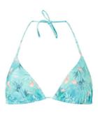Dorothy Perkins *dp Beach Green Flamingo Print Triangle Bikini Top