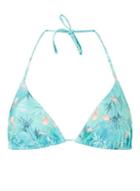 Dorothy Perkins *dp Beach Green Flamingo Print Triangle Bikini Top