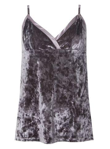 Dorothy Perkins Charcoal Velvet Satin Camisole Top