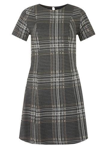 Dorothy Perkins Grey Checked Jersey Fit And Flare Dress