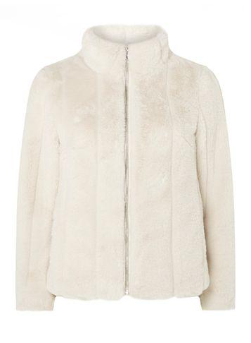 Dorothy Perkins Petite Cream Faux Fur Coat