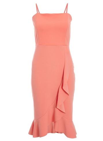 *quiz Coral 'sam Faiers' Frill Midi Bodycon Dress