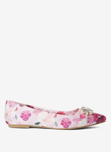 Dorothy Perkins Nude Floral Print Hettie Pumps
