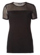 Dorothy Perkins *tall Black Dobby Mesh T-shirt