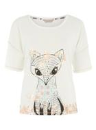Dorothy Perkins Cream Folk Fox Pyjama Top