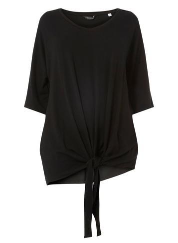 Dorothy Perkins *dp Curve Black Front Knot Top