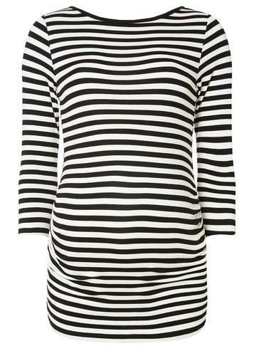 Dorothy Perkins *materntiy Monochrome Striped Scoop Back T-shirt