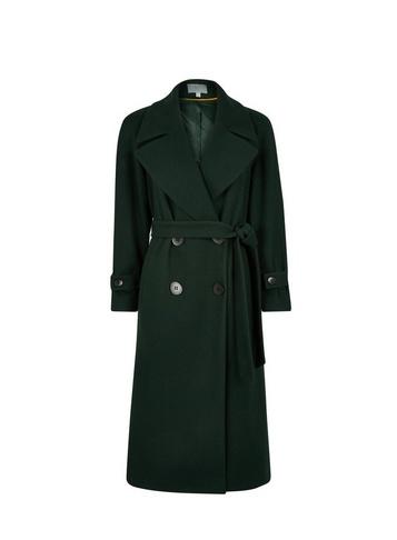 Dorothy Perkins Petite Green Double Breasted Pocket Coat
