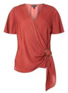 Dorothy Perkins Red Buckled Wrap Top