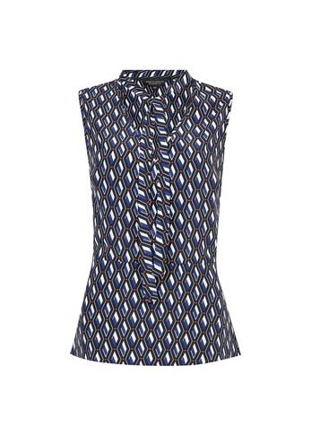 Dorothy Perkins *navy Printed Wrap Tie Neck Top