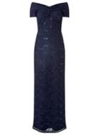 Dorothy Perkins *scarlett B Navy Bardot Lace Maxi Dress