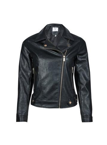 Dorothy Perkins Petite Black Faux Leather Bilker Jacket
