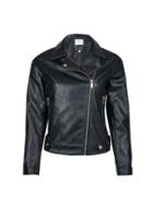 Dorothy Perkins Petite Black Faux Leather Bilker Jacket