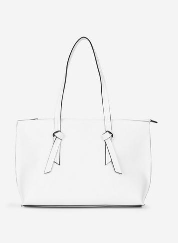 Dorothy Perkins White Knot Detail Shopper Bag