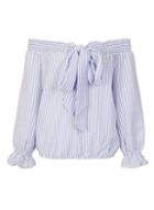 Dorothy Perkins *quiz White Stripe Bow Bardot Top