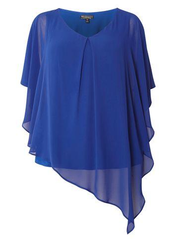 Dorothy Perkins *billie & Blossom Curve Cobalt Overlay Blouse