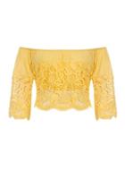 Dorothy Perkins *quiz Yellow Crochet Bardot Top