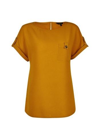 Dorothy Perkins Mustard Button Pocket Tee