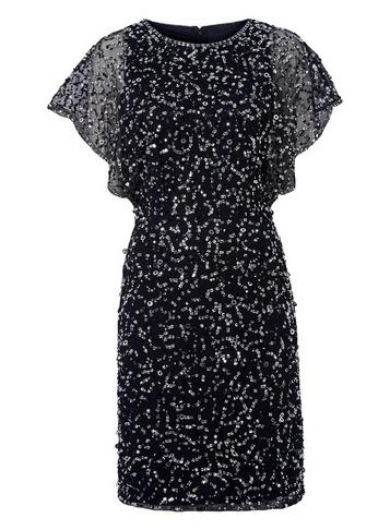 Dorothy Perkins *roman Originals Navy Sequin Detail Shift Dress