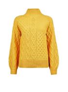 Dorothy Perkins Yellow High Neck Cable Jumper