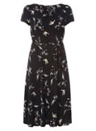 Dorothy Perkins *billie & Blossom Tall Black Bird Print Skater Dress