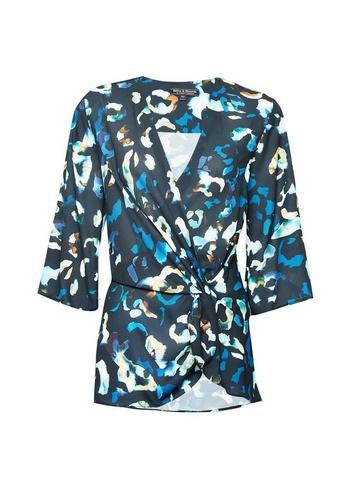 *billie & Blossom Multi Coloured Leopard Print Knot Blouse