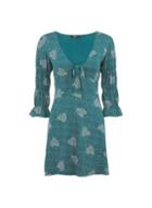 *lola Skye Forest Green Printed Gypsy Dress