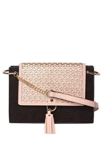Dorothy Perkins Pink And Black Laser Cut Crossbody