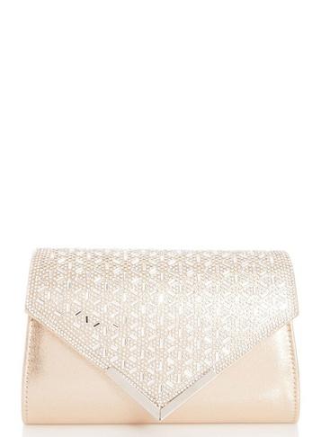 *quiz Gold Jewel Envelope Bag