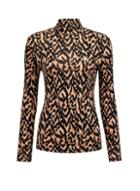 Dorothy Perkins Neutral Animal Print Roll Neck Top