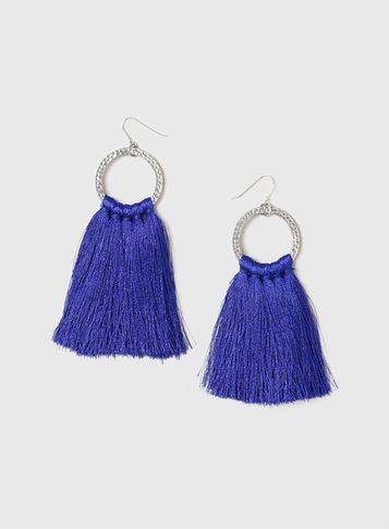 Dorothy Perkins Blue Tassel Fan Earrings