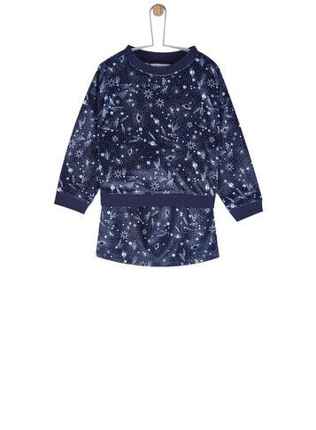 Dorothy Perkins *girls Navy Velvet Space Print Skirt & Top Set 