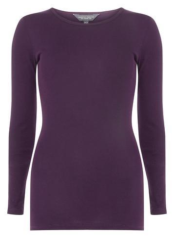 Dorothy Perkins *tall Wine Aw18 Long Sleeve Crew Neck Top