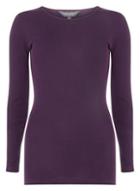 Dorothy Perkins *tall Wine Aw18 Long Sleeve Crew Neck Top