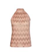 Dorothy Perkins Rose Gold Chevron Halter Neck Top