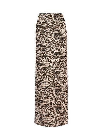 Dorothy Perkins *tall Brown Zebra Zig Zag Print Maxi Skirt