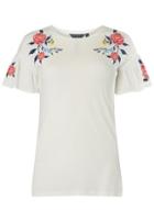 Dorothy Perkins *tall Ivory Emobroided T-shirt