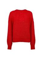 Dorothy Perkins Red Cable Yoke Jumper