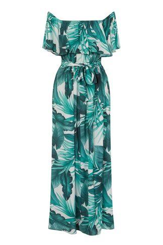 Dorothy Perkins *girls On Film Multi Coloured Palm Printed Maxi Dress