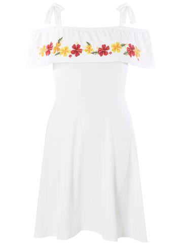 Dorothy Perkins Ivory Embroided Bardot Skater Dress