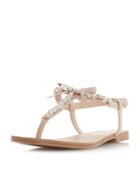 Dorothy Perkins *head Over Heels By Dune Nude 'leonia' Flat Sandals