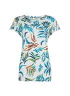 Dorothy Perkins *tall Multi Colour Palm Print Ruffle T-shirt