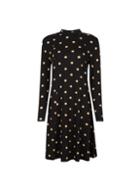 Dorothy Perkins Black And Camel Spot Print Swing Dress