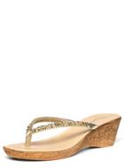 Dorothy Perkins Gold Gem Wedge Strap Sandals