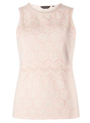 Dorothy Perkins Blush Broderie Shell Top