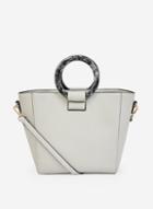 Dorothy Perkins Grey Circle Handle Mini Tote Bag