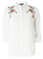 Dorothy Perkins White Trailing Embroidered Shirt