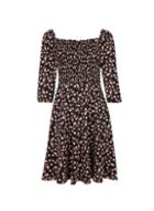 Dorothy Perkins Black Floral Print Gypsy Shirred Dress