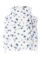 Dorothy Perkins White Butterfly Print Cold Shoulder Top